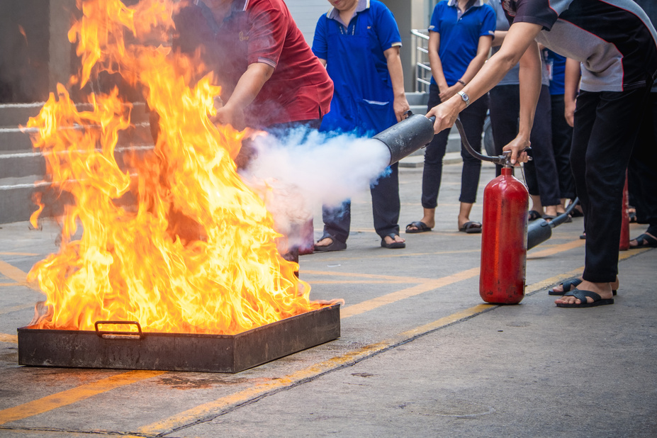 Employees in Firefighting Training
